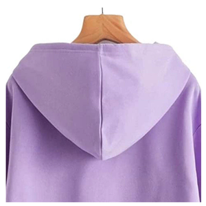 Sudadera con Capucha Extra Grande para Mujer, Color Morado Sólido, Tejido de Algodón Transpirable, con Bolsillos, Ropa de Invierno - Product Image 5