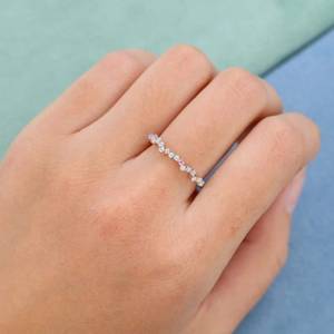 Bague délicate en opale, vintage, en argent sterling 925 plaqué or rose 14 carats, certifiée IGI, alliance de mariage, cadeau de festival - Product Image 2