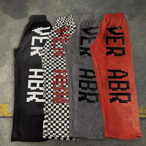 Sun Faded High Flared <b>Joggers</b> <b>Mens</b> Streetwear Clothing Letter Screen Print Acid Wash <b>Jogger</b> Stacked Sweat Pants <b>Baggy</b> Trackpants - Product Image 1