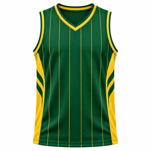 Maillot de basket-ball pour homme 100% polyester, design personnalisé, logo sur le devant, maille sans manches, respirant, séchage rapide, taille plus - Product Image 4