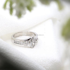 แหวนทอง14K ประดับเพชรสำหรับงานหมั้นของผู้หญิงสร้างจากแล็บเพื่องานหมั้น - Product Image 4