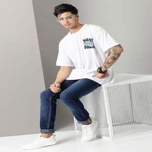 Camiseta personalizada de gran tamaño con hombros caídos para hombre, camiseta de manga corta 260 Gsm, camiseta serigrafiada lista para enviar - Product Image 4