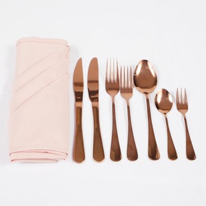 Ensemble de couverts modernes en or rose, en acier inoxydable, avec motif cœur, compatibles lave-vaisselle, pour les fêtes - Product Image 4