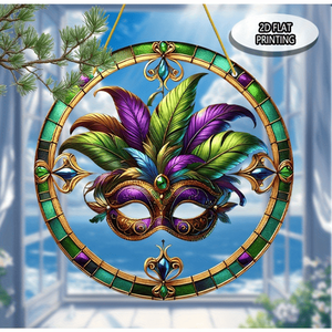 CIFbuy Maschera di Carnevale Dipinta Leggera, Acchiappasole Colorato da Appendere alla Finestra, Ornamento in Cristallo, Regalo TikTok - Product Image 6