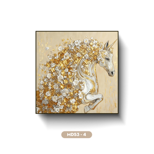 Peinture sur miroir personnalisée de chevaux au galop HALO de haute qualité, peinte à la main avec des détails fins, décoration murale artisanale, origine Vietnam - Product Image 1
