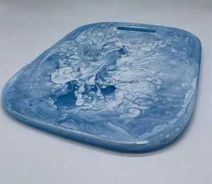 Plateau de service en résine fait main, motif tourbillon aquatique texturé, plateaux durables, design luxueux pour la maison et l'hôtellerie, provenance Inde. - Product Image 2