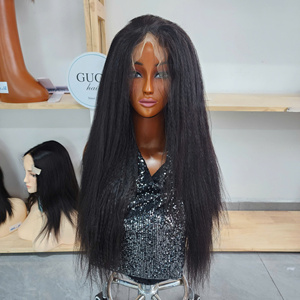 Venta al por mayor de cabello virgen vietnamita largo y liso, 100% humano, tejido sin procesar, estilo Yaki ligero, peluca lisa con densidad 250. - Product Image 3