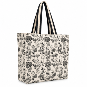Bolsa de Tela de Algodón con Estampado de Hongos en Color Blanco Natural, 300 GSM, 40x40x15cm, Logotipo Personalizado, Venta al Por Mayor, OEM, Marca Privada, Reutilizable, para Regalo - Product Image 6