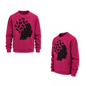 Sudadera de punto gofrado para hombre, cuello redondo térmico, manga larga, estilo casual, moda de invierno, ropa urbana personalizada al por mayor - Product Image 5