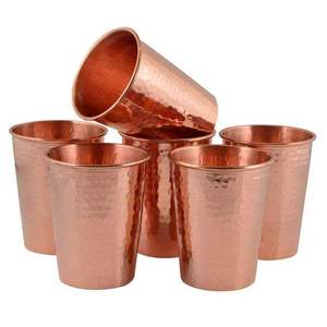 Gobelet en cuivre poli, tasse à boire en métal lisse, verre à boisson traditionnel pour le camping, l'extérieur, la maison, l'hôtel, le restaurant - Product Image 3