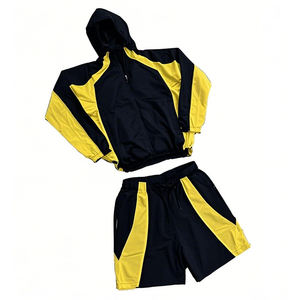 Ropa de entrenamiento transpirable diseñada para correr y caminar con movimiento suave y flexible en el conjunto Windbreaker para hombre. - Product Image 3
