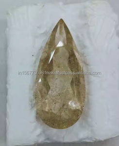 พลอยพลอยทับทิมสีทองธรรมชาติทำด้วยมือควอตซ์ทับทิมตัดด้วยมือพลอยสังเคราะห์สีทองเจียระไนด้วยมือทำจากทองเหลือง100% - Product Image 5