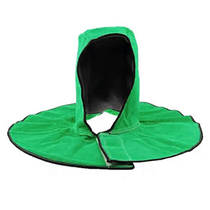 Casque de soudage en cuir de vachette imperméable et ignifuge, orange, coutures soudées, coupe régulière, résistant à la chaleur 500°C-1000°C, certifié CE - Product Image 5