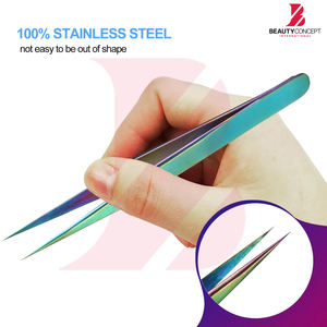 Pinzas Multicolores Antiestáticas de Alta Precisión, Herramienta de Recogida de Acero Inoxidable con Punta Ultrafina para Extensiones de Pestañas - Product Image 4