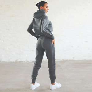 Sweat-shirt à capuche gris pour femme, décontracté, à manches longues, pull-over - Product Image 5