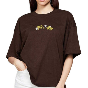 T-shirts courts pour femmes à imprimé uni, grande taille, nouvelle collection été 2026, 100 % coton, personnalisables OEM, offre spéciale - Product Image 1