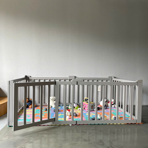 Parc de jeu pliable Montessori en bois naturel, écologique, durable, non toxique, multifonctionnel, barrière de sécurité pour bébé, montage facile - Product Image 2