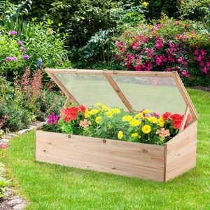 Serre de jardin portable en bois avec lit de culture surélevé - Product Image 6