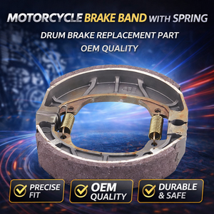 Bande de frein de moto avec ressort |   Pièce de rechange pour frein à tambour |   Qualité OEM - Product Image 3