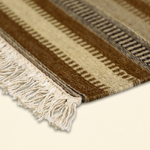 Alfombra DECORDEC de Lana, Tejida a Mano, con Rayas Horizontales Finas y Texturizadas, Antideslizante, Ecológica, Gruesa, Estilo Moderno para Dormitorio y Sala de Estar - Product Image 5