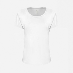 T-shirts pour femmes à manches courtes, été 2026, t-shirt décontracté uni en coton peigné, coupe ample, t-shirts basiques pour femmes - Product Image 1