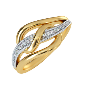 925 Sterling <b>Silver</b> Rose Gold Plated Twisted Wave Engagement <b>Ring</b> <b>Cubic</b> <b>Zirconia</b> Accents Pave Setting Modern Minimalist Trendy - Product Image 1