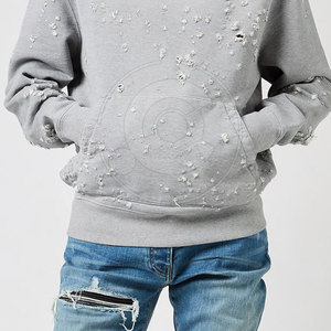 Sweat-shirts à capuche brodés effet vieilli avec logo personnalisé – Meilleur prix – Couleurs personnalisables – Fabriqués au Pakistan - Product Image 5