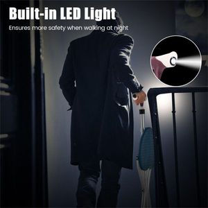 Bastone da Passeggio Pieghevole in Lega di Alluminio con Luce LED, Regolazione Altezza a 5 Livelli, Cuscinetti Antiscivolo, Cuscino Extra/3 Cuscinetti per Piedi, Capacità 100 kg, per Anziani - Product Image 3