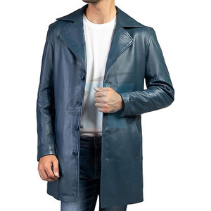 Manteau en cuir décontracté de luxe pour homme, matière durable, toucher doux, confortable, tenue élégante pour l'hiver, manteau en cuir pour homme - Product Image 5