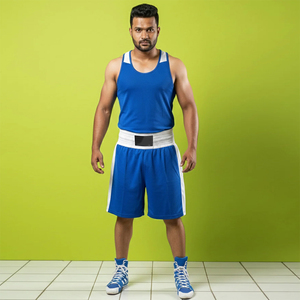 Uniforme de boxe en polyester écologique de haute qualité à séchage rapide pour boxeur, ensemble veste et short de kickboxing, design personnalisé - Product Image 4