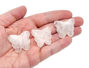 Natural Clear Quartz <b>Butterfly</b> Pendant Polished Crystal Gemstone <b>Butterfly</b> <b>Charm</b> for Jewelry Making Wholesale - Product Image 2