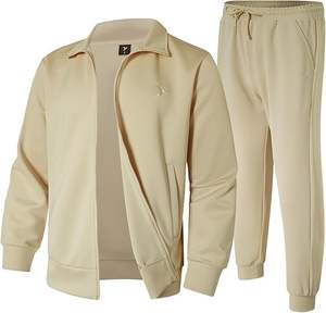 Conjuntos deportivos para hombre de 2 piezas, conjuntos de ropa casual de manga larga con cremallera completa para correr - Product Image 1