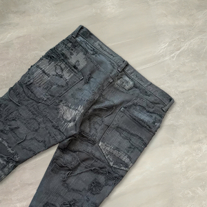 Made to Order Vintage <strong>Mens</strong> Jeans Custom Ripped Distressed <strong>Print</strong> Washed Denim Pants Street Fashion Casual <strong>Trousers</strong> High Quality - Product Image 3