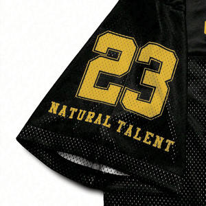 Camiseta Deportiva Unisex Personalizada de Fútbol Americano con Malla Negra y Amarilla, Tendencia 2026, Fabricación al por Mayor con Etiqueta Privada OEM ODM - Product Image 6