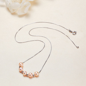 Collar de Perlas de Agua Dulce de Zhuji al por Mayor con Cadena de Caja, Chapado en Oro sobre Cobre, Elegante Decoración para el Cuello - Product Image 4