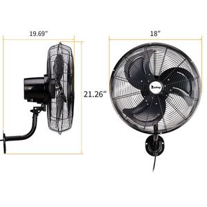 18-Inch High Velocity Wall Mount Fan 3 Speed Oscillating 4592 CFM Industrial Ventilation 70 Degree Wall Fan Wall Mounted Fan - Product Image 2