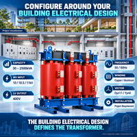 Transformateur sec pour bâtiment commercial, 30-2500 kVA, triphasé, élévateur de tension, non excité, régulateur de tension