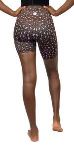 He She Wears Women's Low Waist Floral Print Knitted Spandex Activewear Shorts Regular Fit Drawstring <b>Elastic</b> Waist Quick Dry - Product Image 4