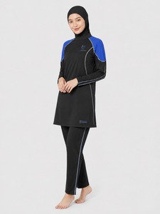 Ensemble de burkini athlétique musulman modeste deux pièces, design personnalisé, maillot de bain pour femmes, respirant, séchage rapide, haute qualité, en gros - Product Image 3