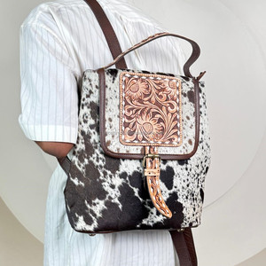 Sac à dos grande capacité pour femmes sacs à main de haute qualité en cuir de vachette usiné à la main Vintage sac à dos sacs d'école sacs à dos de voyage - Product Image 4