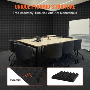 Set di 36 Pannelli Acustici Piramidali 12 X 12 X 2 Pollici, Resistenti al Fuoco, Insonorizzanti per Pareti - Product Image 6