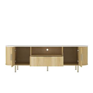 Mobile TV da terra per soggiorno con LED a 16 colori, Centro di intrattenimento con ante contenitore, Console TV, Mobile multimediale - Product Image 5