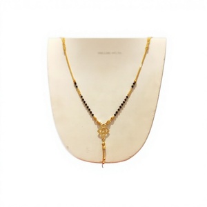 Collier mangalsutra en or 22 carats, collier en or massif, bijoux indiens traditionnels, chaîne en or légère, bijoux à porter au quotidien, cadeau de mariage. - Product Image 1