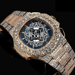 Indian Exporter Antique Green Sapphire Dial Automatic Movement VVS Moissanite Diamond <b>Watch</b> <b>for</b> Birthday Gift at Good Price - Product Image 3