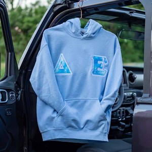 100% coton noir Sorority Gamma |   Sweat à capuche polaire d'hiver brodé Beta, garnissage Greek Life Apparel Tackle Twill - Product Image 6