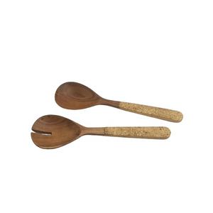 Gold <b>Concrete</b> Design Handle Acacia Wood Salad Server Spoon <b>Cutter</b> Wholesale Customized Tools Nautical Style Salad Servers& Spoon - Product Image 1