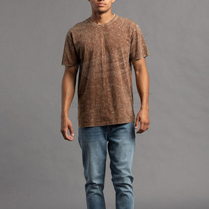 T-shirt pour homme à design personnalisé, lavage à l'acide, 100% coton, respirant, décontracté, de haute qualité, col rond, coupe régulière - Product Image 5