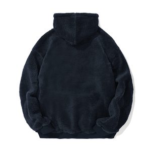 <b>Sherpa</b> Solid Breathable Heavy Weight Oversized Pullover <b>Hoodies</b> for <b>Men</b> Winter Custom Logo Sweatshirts - Product Image 5