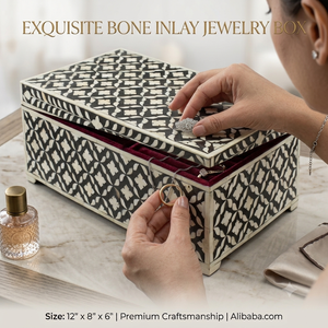 Luxury Resin Mother Pearl Jewelry <b>Box</b> Handmade Decorative <b>Trinket</b> Storage <b>Box</b> Wedding Gift Home Decor Organizer 3-6L Capacity - Product Image 2