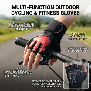 <span class=keywords><strong>Gants</strong></span> de sport mi-doigts pour hommes en <span class=keywords><strong>cuir</strong></span> imperméable antidérapants pour la <span class=keywords><strong>musculation</strong></span>, l'entraînement et le fitness en extérieur - Product Image 2